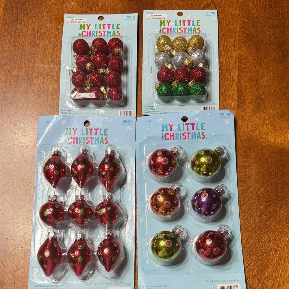 Holiday Ornament Set - Red, Gold, Green, Silver